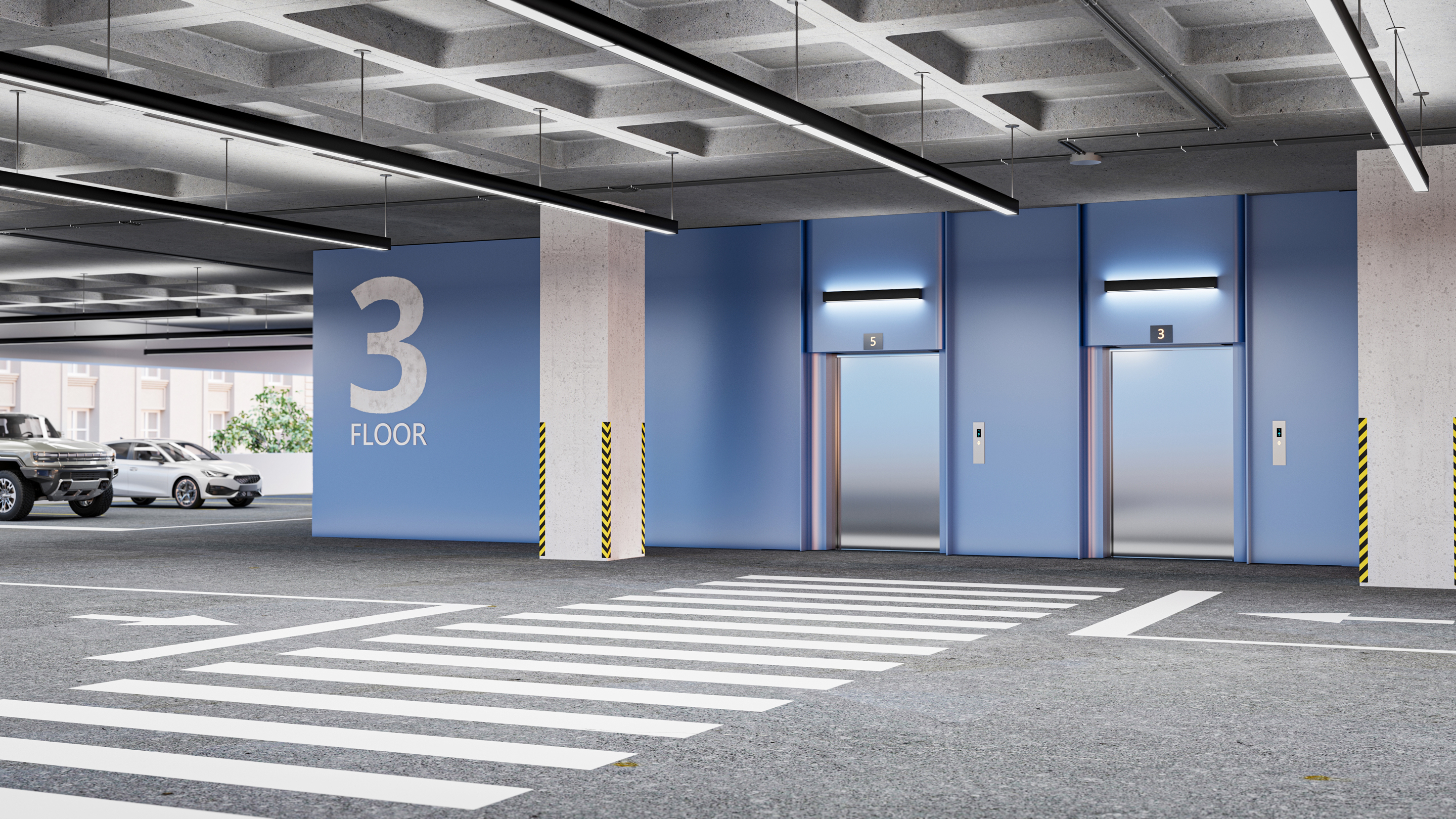 Extend Parking Elev wide